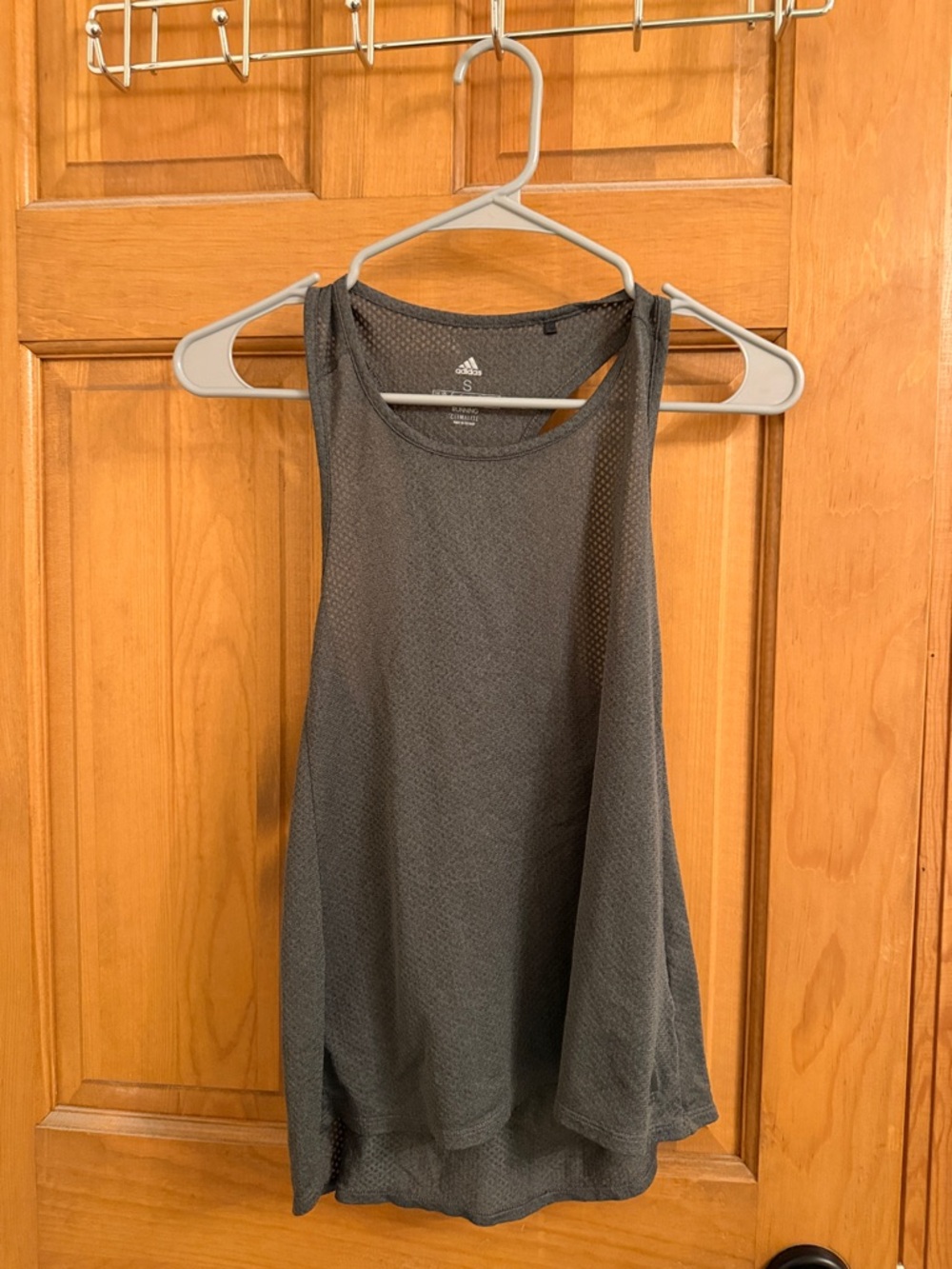 adidas Women's Charcoal Gray Mesh Workout Tank Top